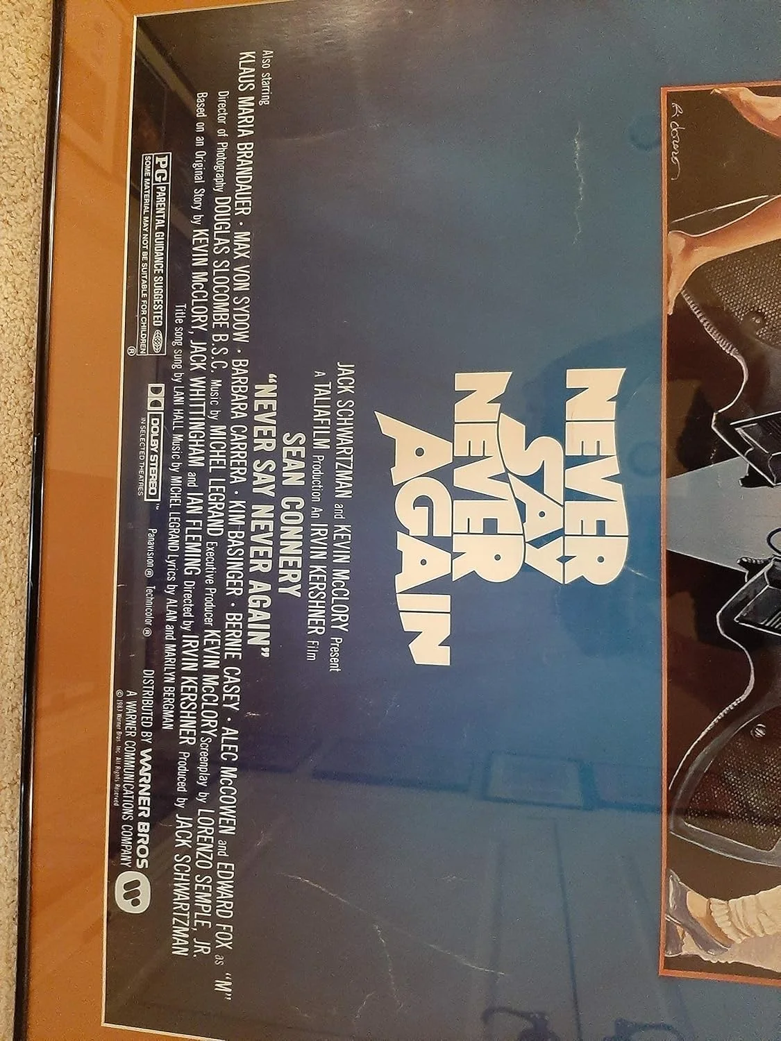 Michael Madsen — * SEAN CONNERY * signed vintage "Never Say Never Again" 26x38 movie poster 1983, image 4