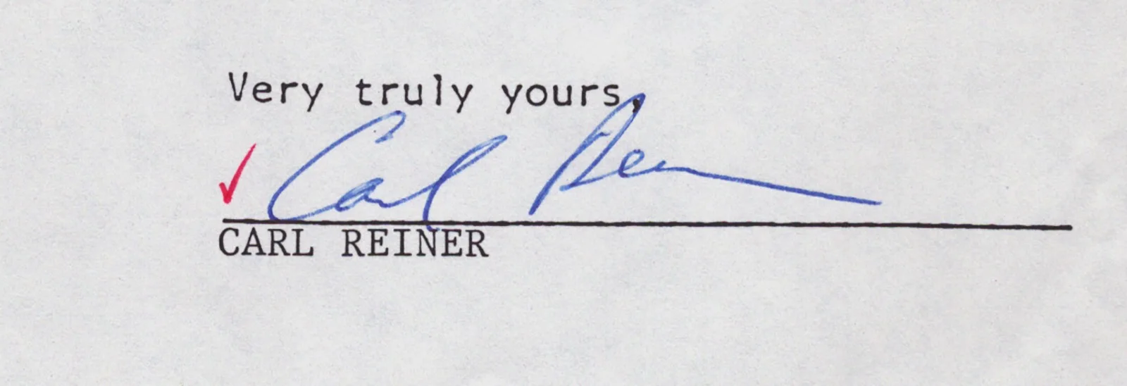 Carl Reiner — CARL REINER - CONTRACT DOUBLE SIGNED 05/14/1987, image 2