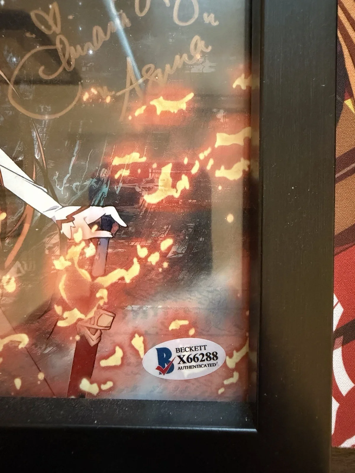 Cherami Leigh Signed Sword Art Online Asuna 8x10 Framed Beckett BAS Authentic, image 2