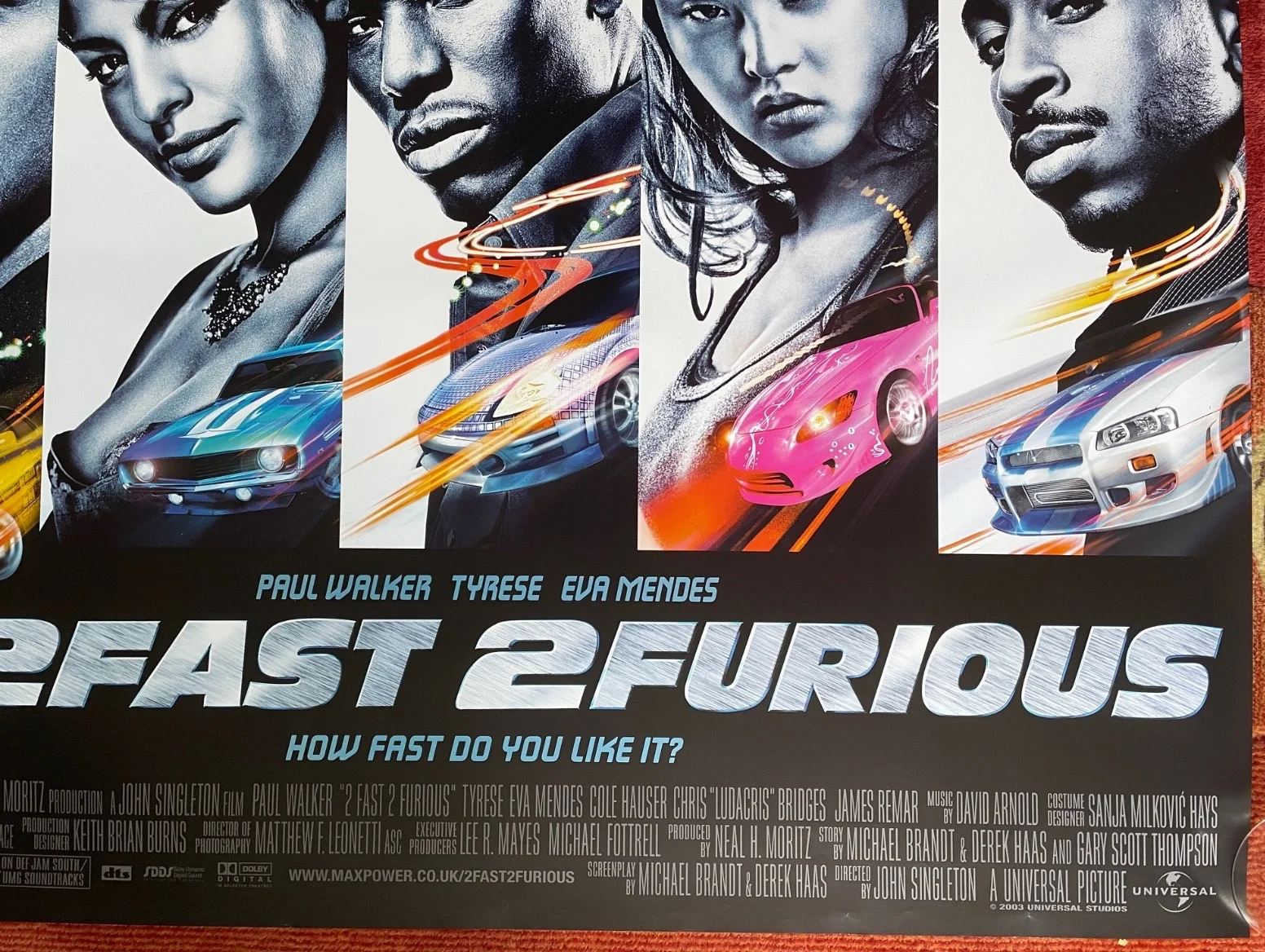 2 FAST 2 FURIOUS (2003) Original UK Quad Movie Poster + FREE Fast 5, изображение 5