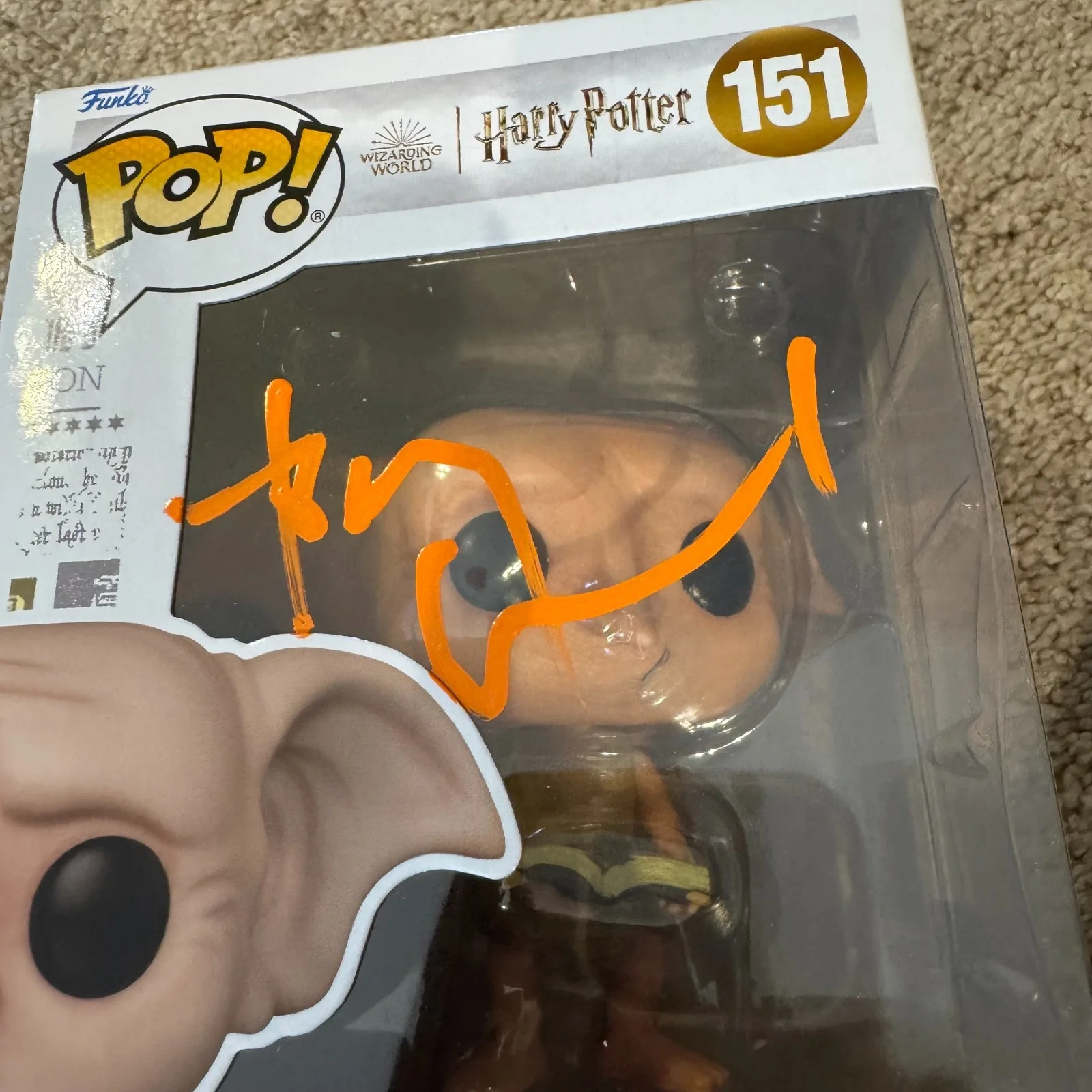 Toby Jones Signed Dobby Funko Pop SWAU COA autograph harry potter 151, изображение 4