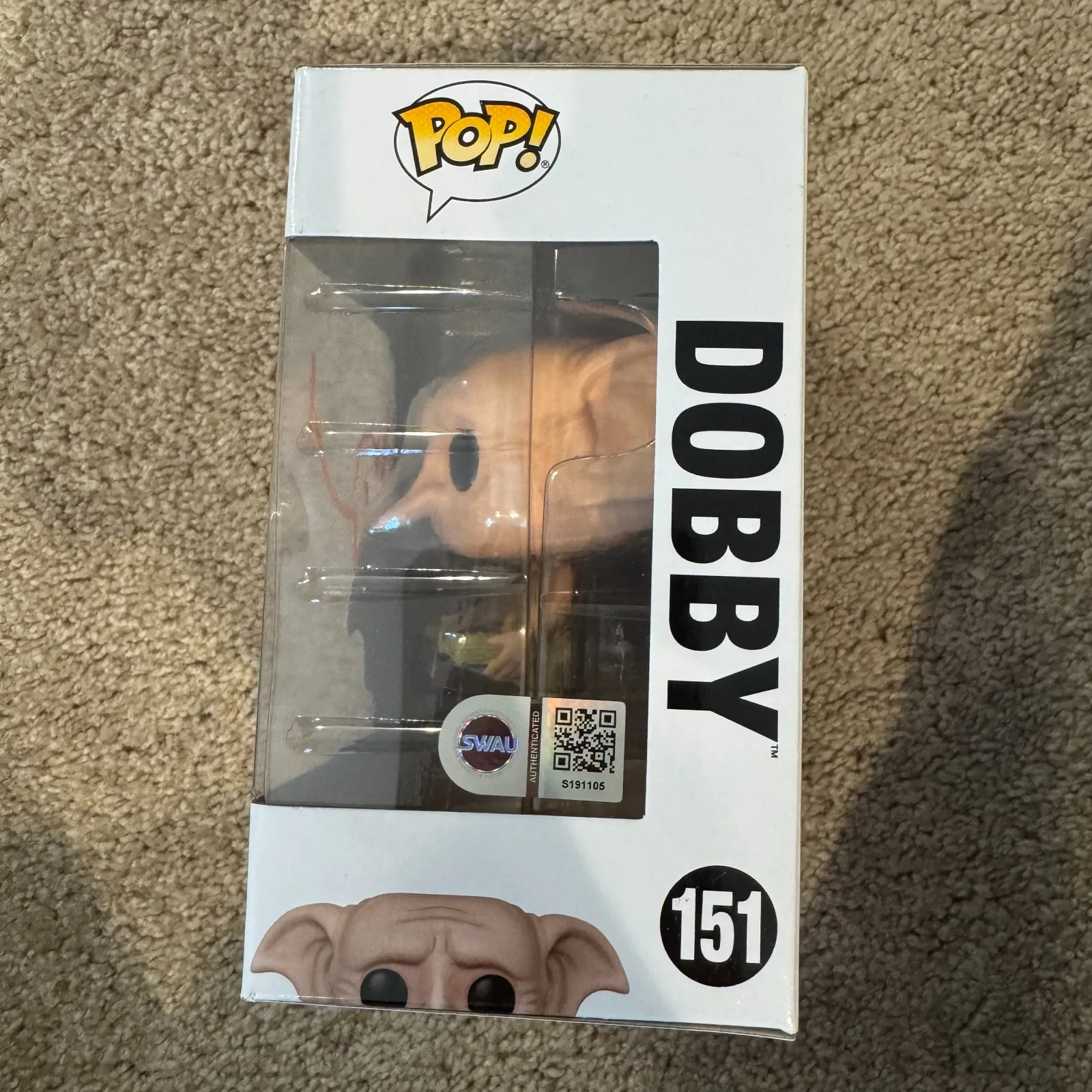 Toby Jones Signed Dobby Funko Pop SWAU COA autograph harry potter 151, изображение 5