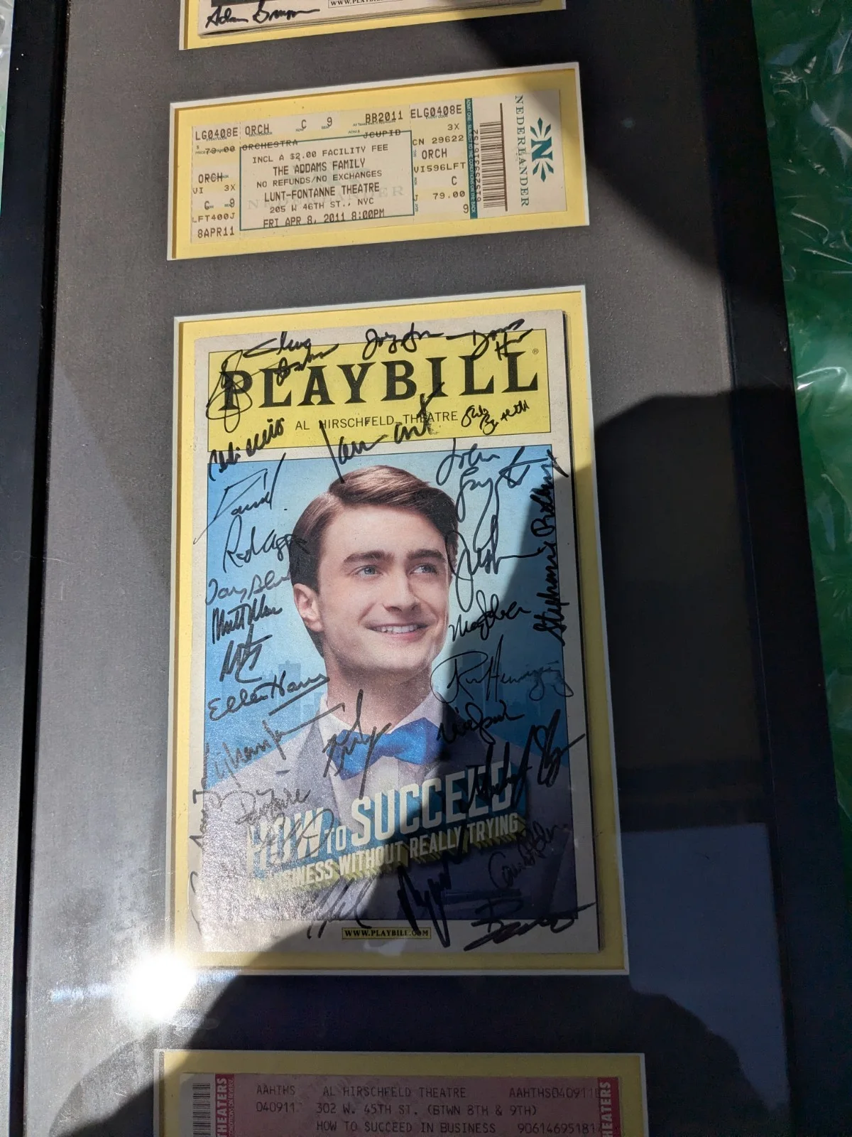 Two Signed Playbills Adams Family And How To Succeed With Theater Tickets, image 2