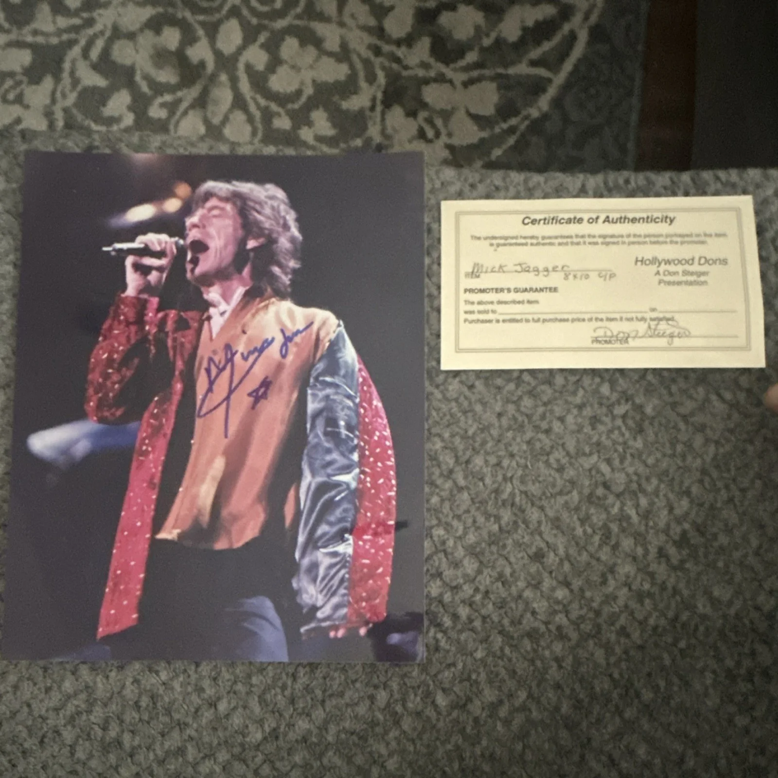 Mick Jagger Original Signed 8x10 Photograph Hollywood Dons COA, image 3