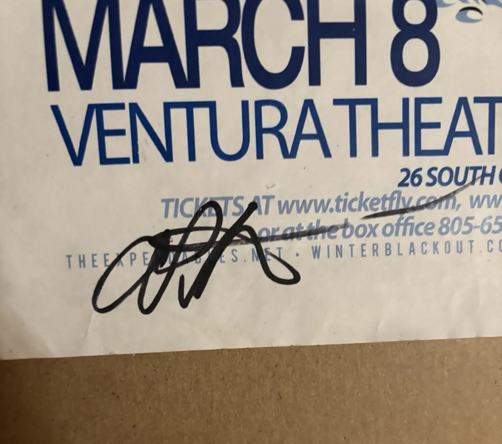 The Expendables Old /Rare Show Flyer Signed By 2 Members & 2 Show Used Picks, image 3