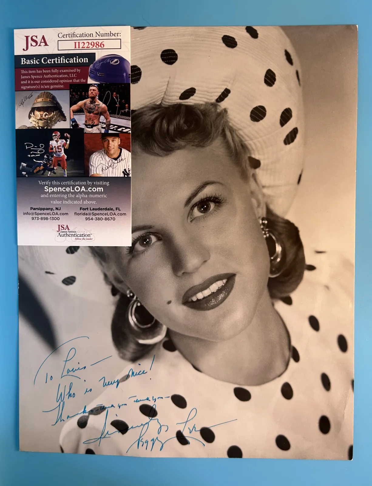 Peggy Lee — Peggy Lee Signed Photo 8x10 Photography JSA Autographs Best Celebrity Autographs