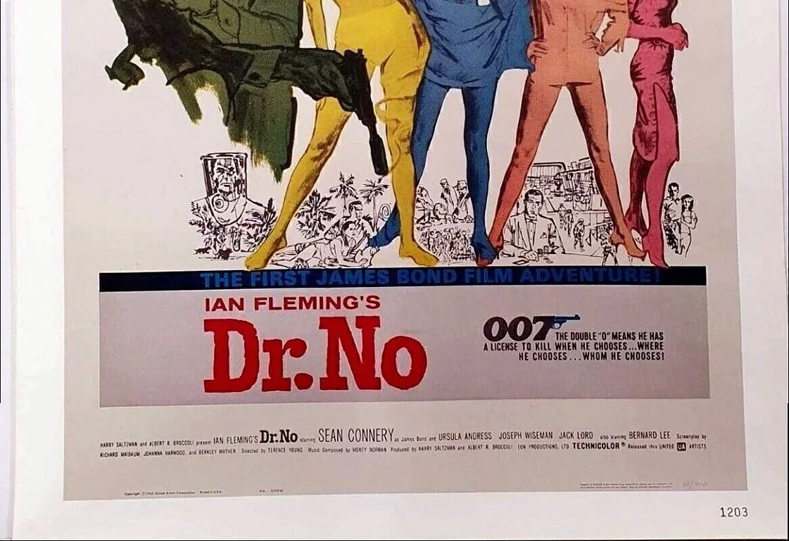 James Bond 007 Dr No Vintage Poster A2 Size 1962 Film Memorabilia, изображение 3