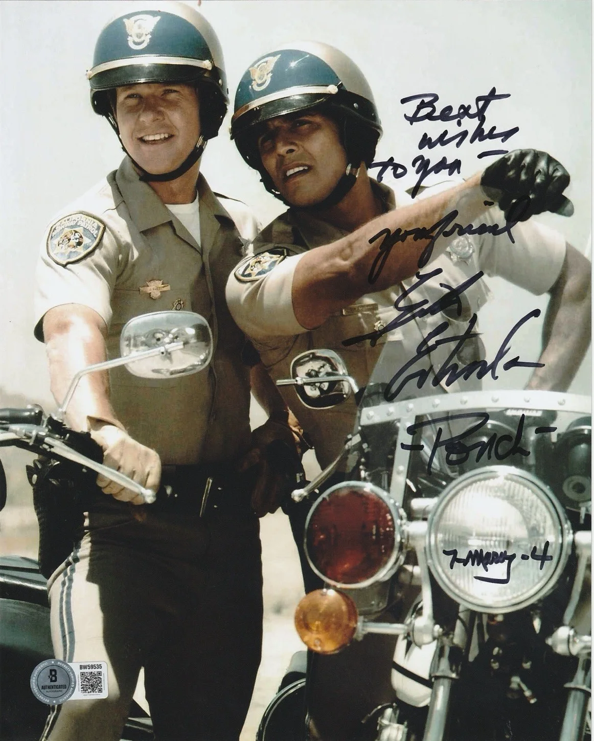 Erik Estrada — Erik Estrada Actor signed Ponch CHiPs 8x10 photo Beckett COA autographed.