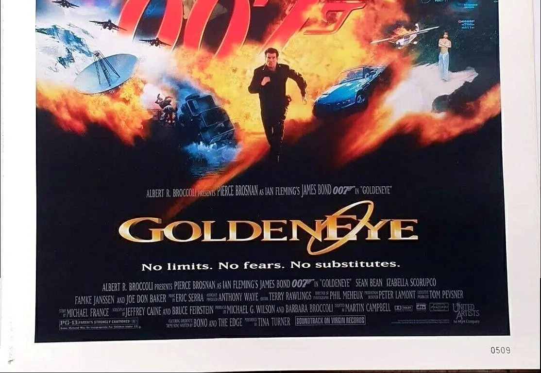 James Bond 007 Goldeneye Vintage Poster A2 Size 1995 Film Memorabilia, изображение 3