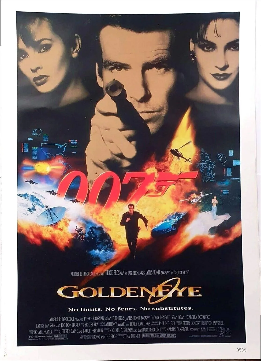 James Bond 007 Goldeneye Vintage Poster A2 Size 1995 Film Memorabilia, изображение 4