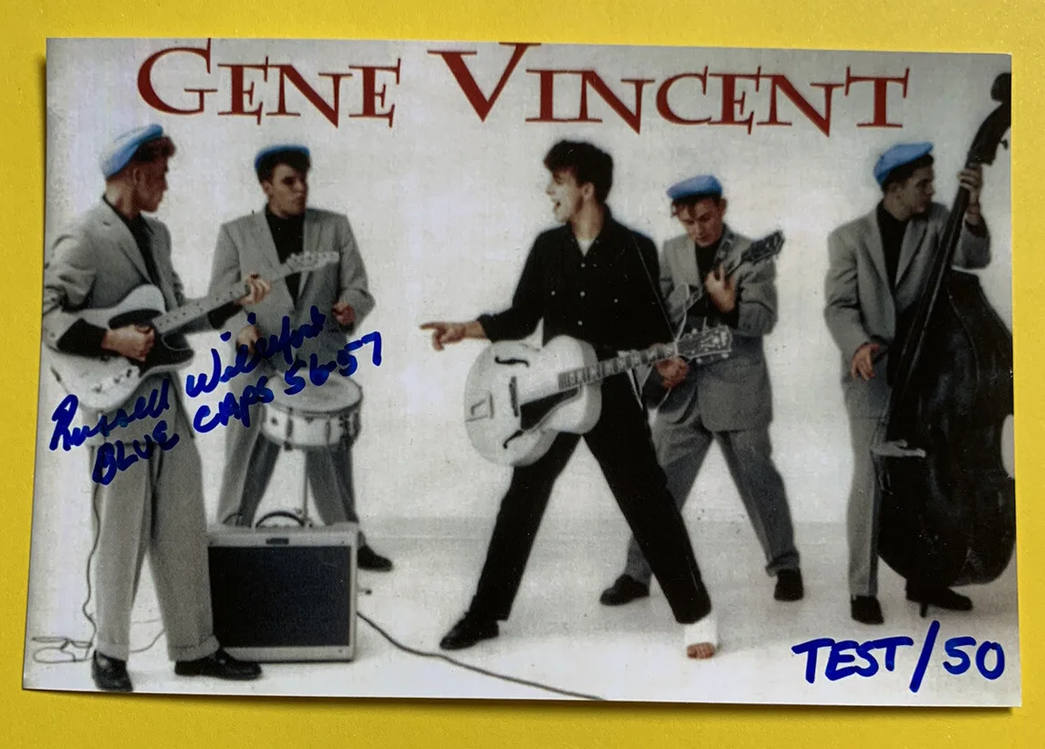 Russell Williford — 1957 Russell WILLIFORD SIGNED Gene Vincent Movie Photo Blue Caps Vintage test 50