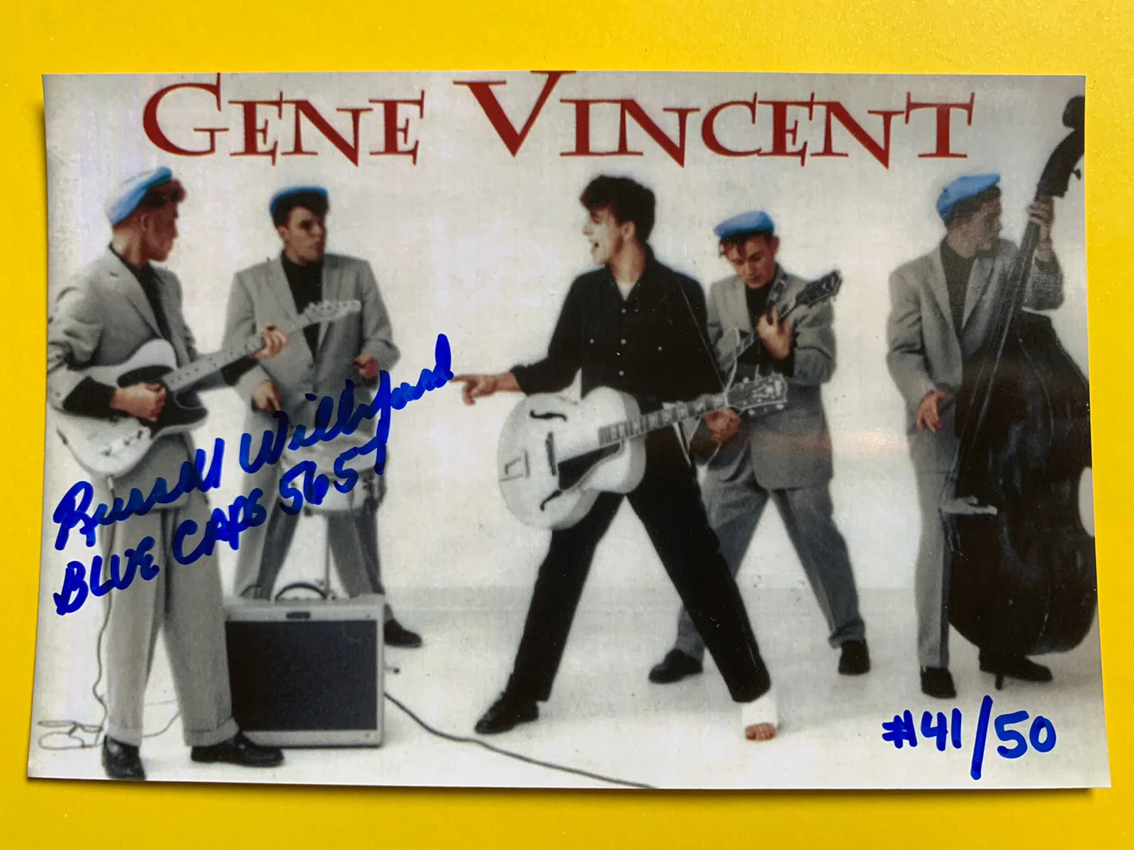 Russell Williford — 1957 Russell WILLIFORD SIGNED Gene Vincent Movie Photo Blue Caps Vintage #41/50