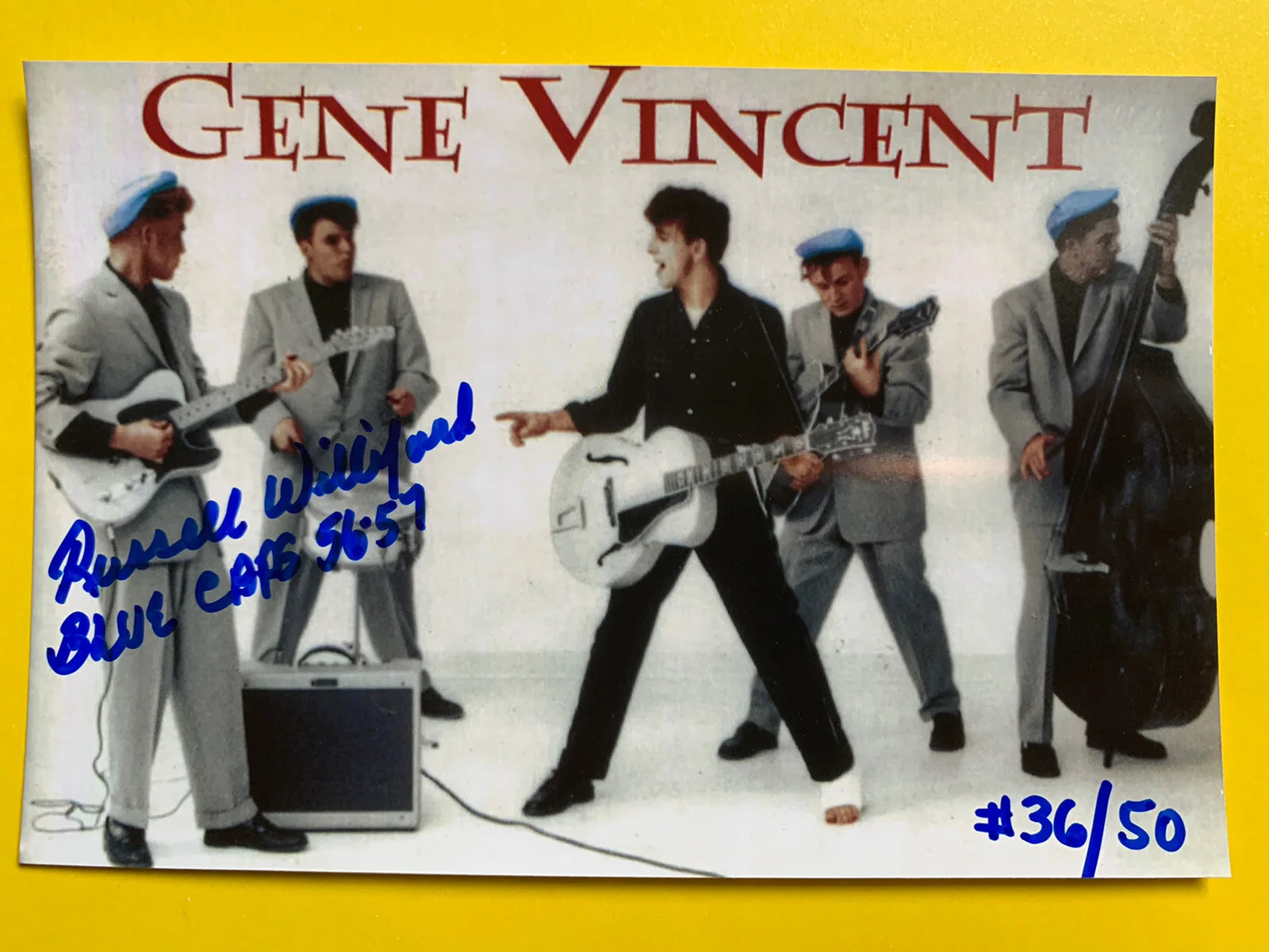Russell Williford — 1957 Russell WILLIFORD SIGNED Gene Vincent Movie Photo Blue Caps Vintage #36/50