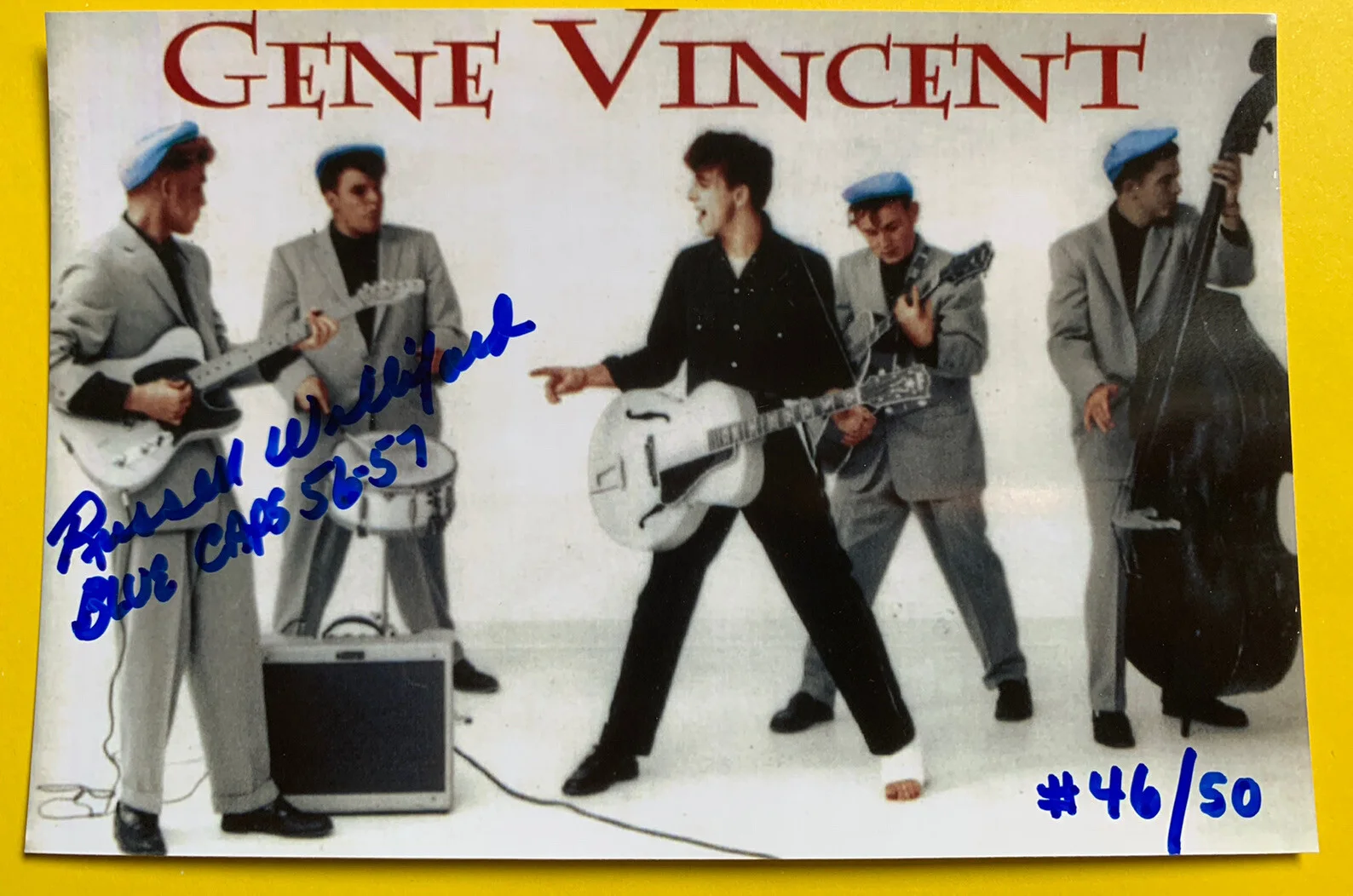 Russell Williford — 1957 Russell WILLIFORD SIGNED Gene Vincent Movie Photo Blue Caps Vintage #46/50