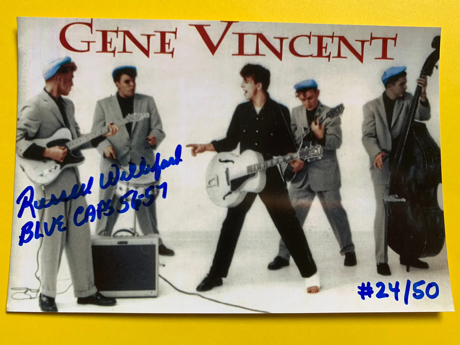 Russell Williford — 1957 Russell WILLIFORD SIGNED Gene Vincent Movie Photo Blue Caps Vintage #24/50