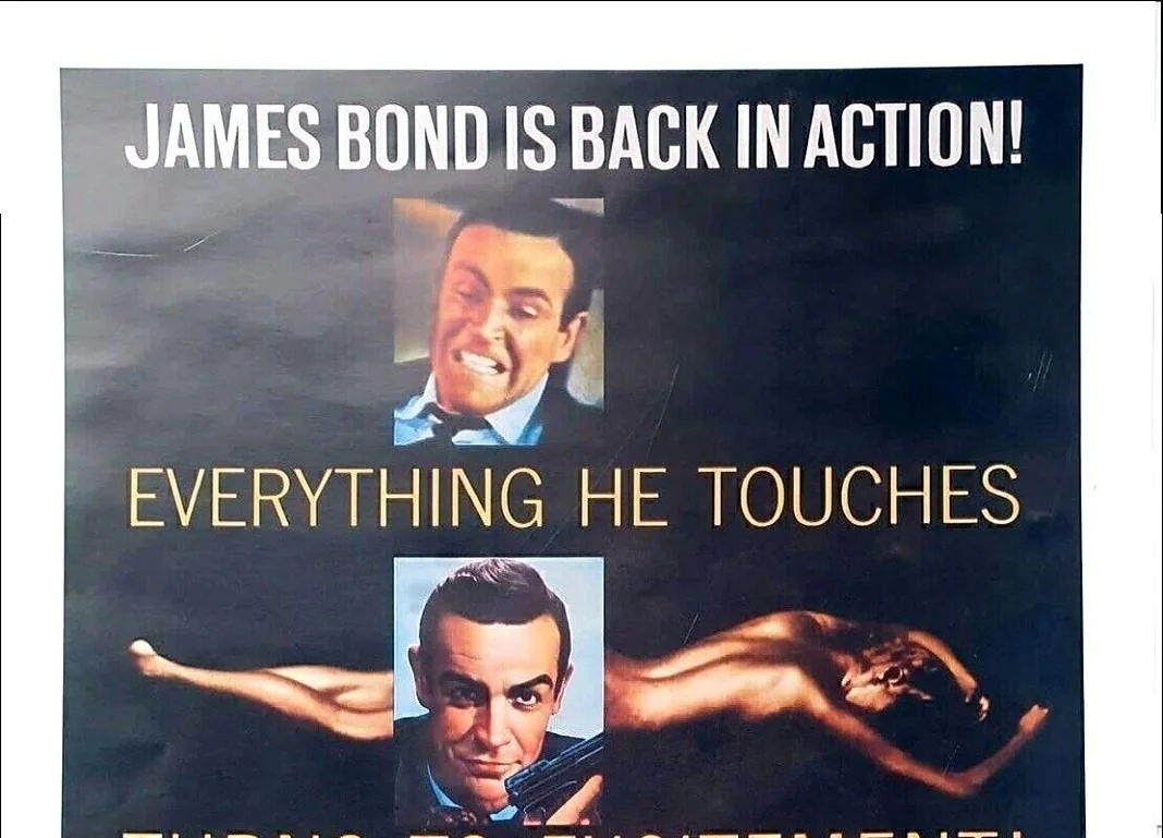 James Bond 007 Goldfinger Vintage Poster A2 Size 1964 Film Memorabilia, изображение 2