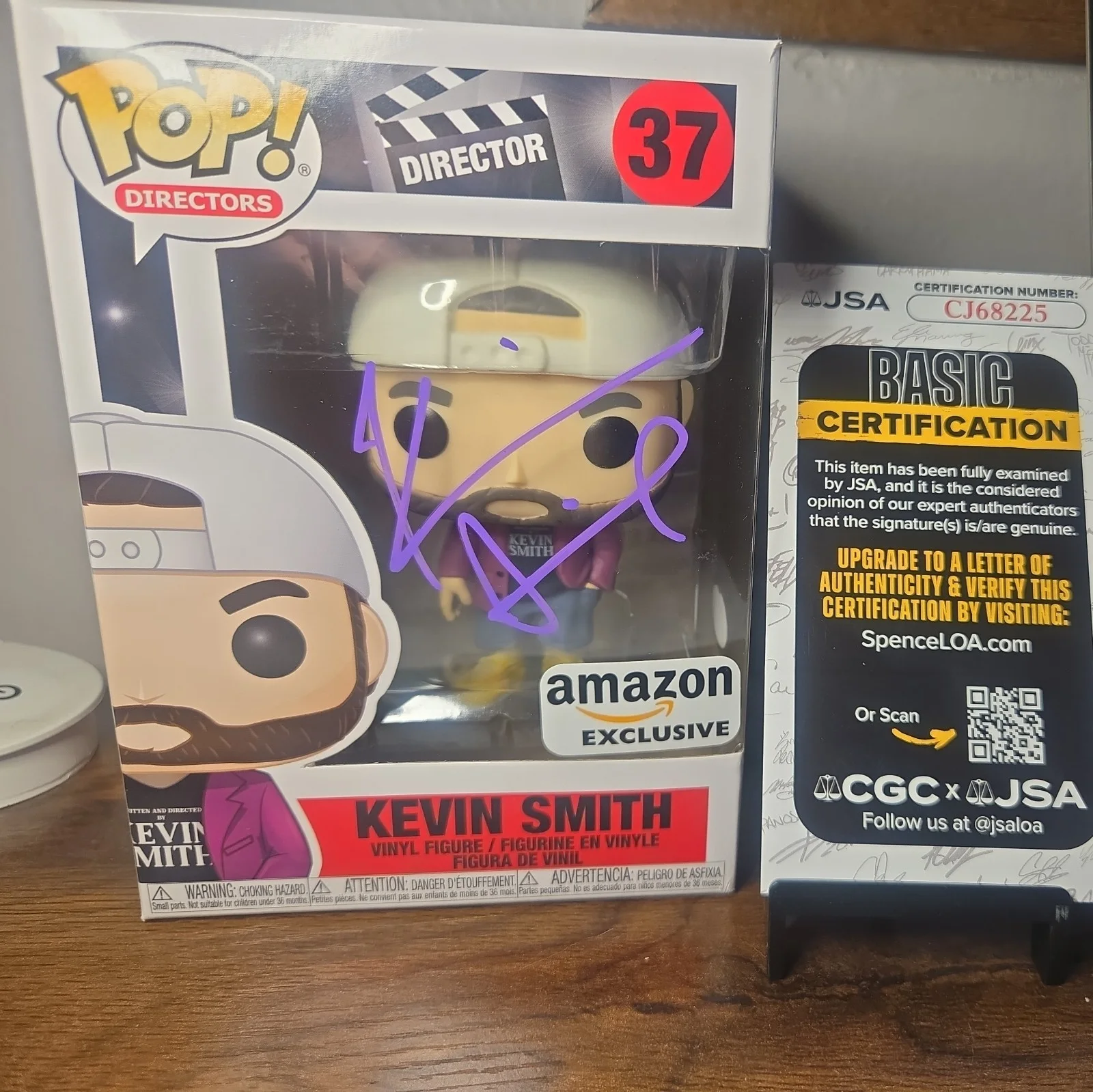 KEVIN SMITH — KEVIN SMITH SIGNED DIRECTOR POP FUNKO FIGURE CLERKS SILENT BOB AMAZON JSA COA