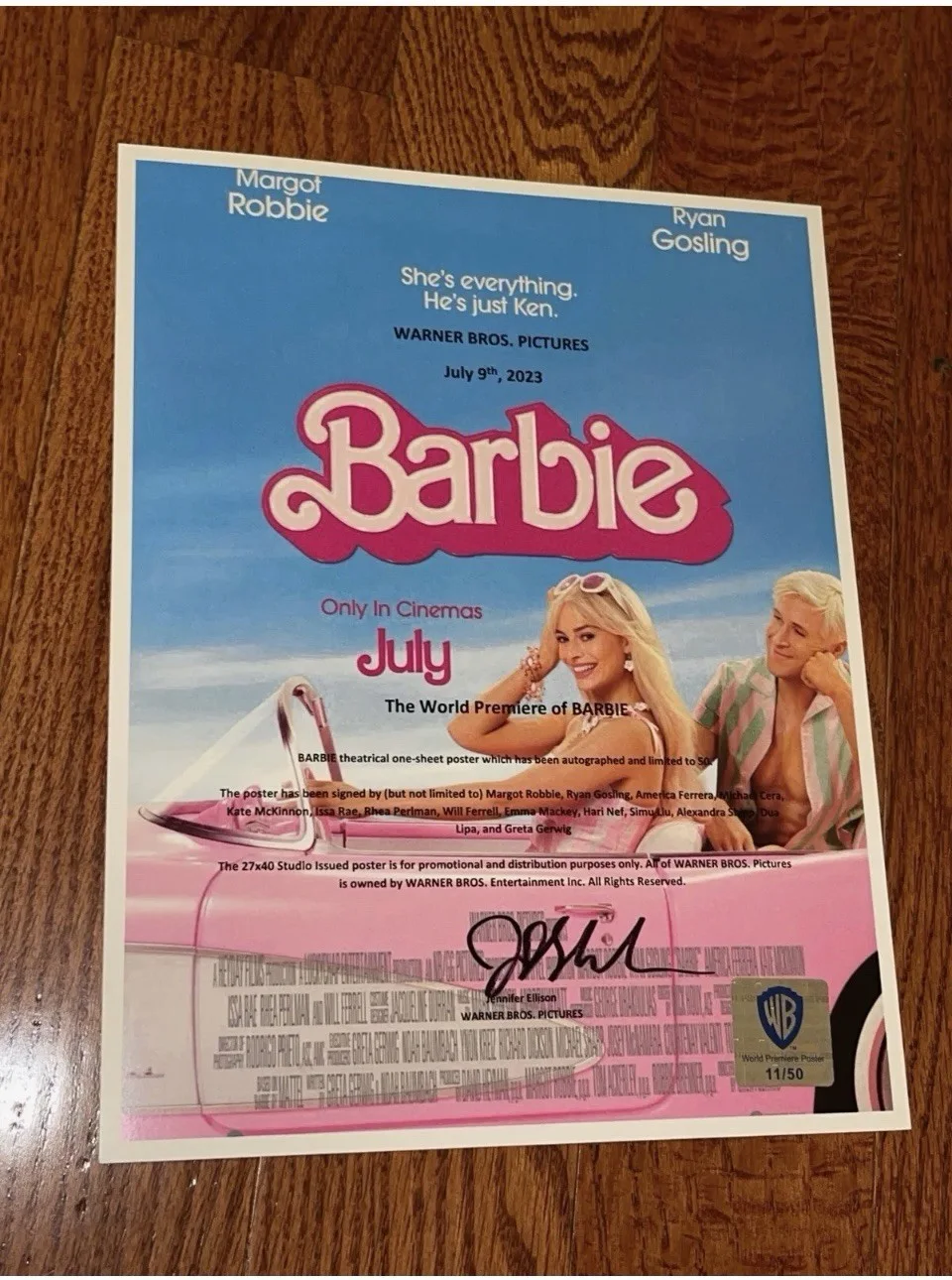 Barbie Movie Signed By Cast Poster, image 4