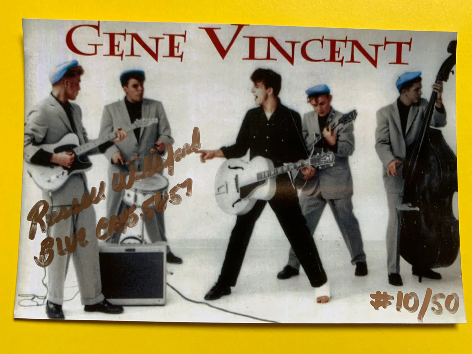Russell Williford — 1957 Russell WILLIFORD SIGNED Gene Vincent Movie Photo Blue Caps Vintage #10/50