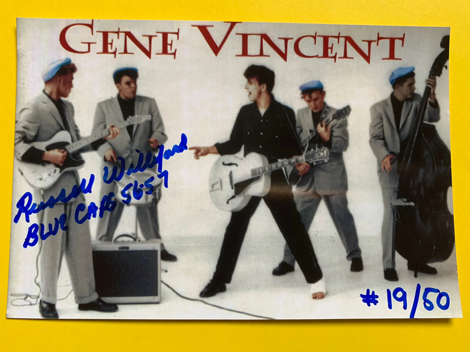Russell Williford — 1957 Russell WILLIFORD SIGNED Gene Vincent Movie Photo Blue Caps Vintage #19/50