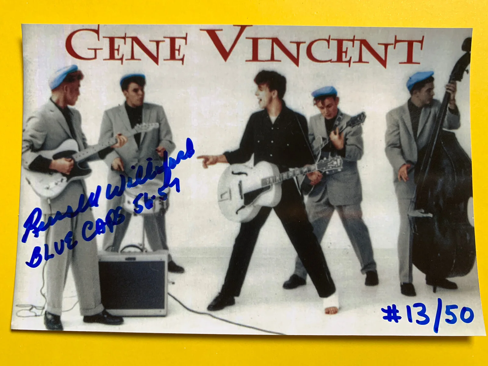 Russell Williford — 1957 Russell WILLIFORD SIGNED Gene Vincent Movie Photo Blue Caps Vintage #13/50