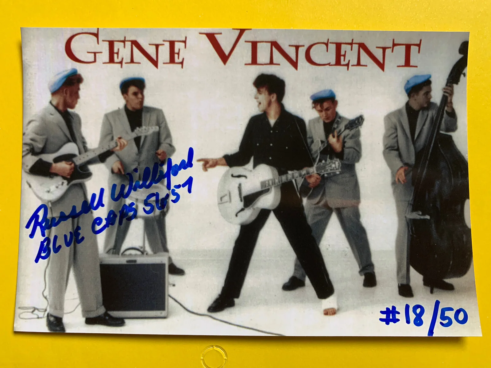 Russell Williford — 1957 Russell WILLIFORD SIGNED Gene Vincent Movie Photo Blue Caps Vintage #18/50