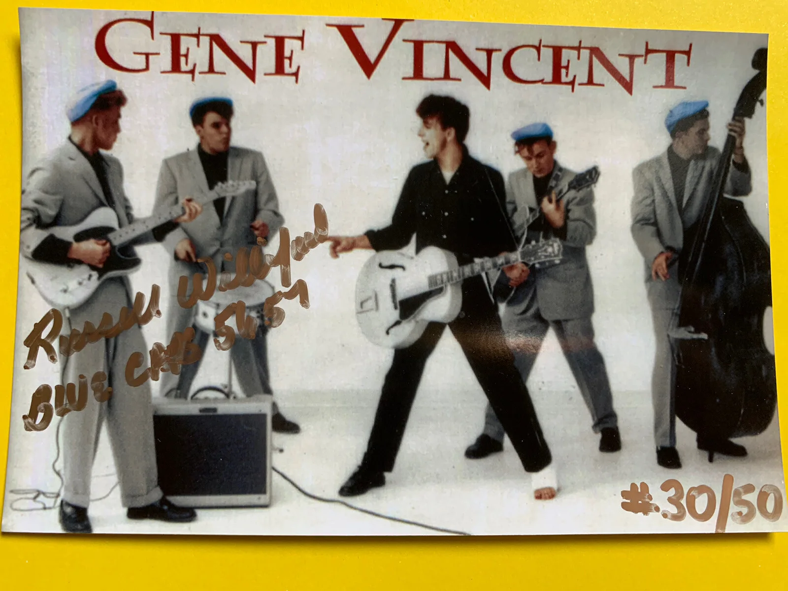 Russell Williford — 1957 Russell WILLIFORD SIGNED Gene Vincent Movie Photo Blue Caps Vintage #30/50