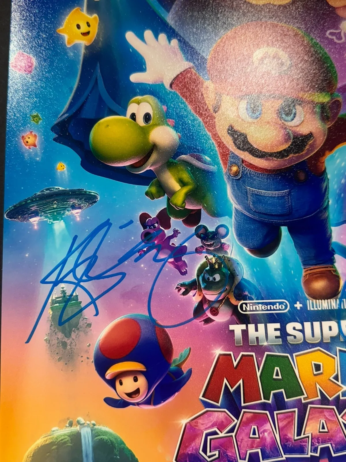 CHARLIE DAY KEEGAN-MICHAEL KEY SIGNED 11X17 MARIO BROS GALAXY PHOTO AUTO BAS COA, image 2