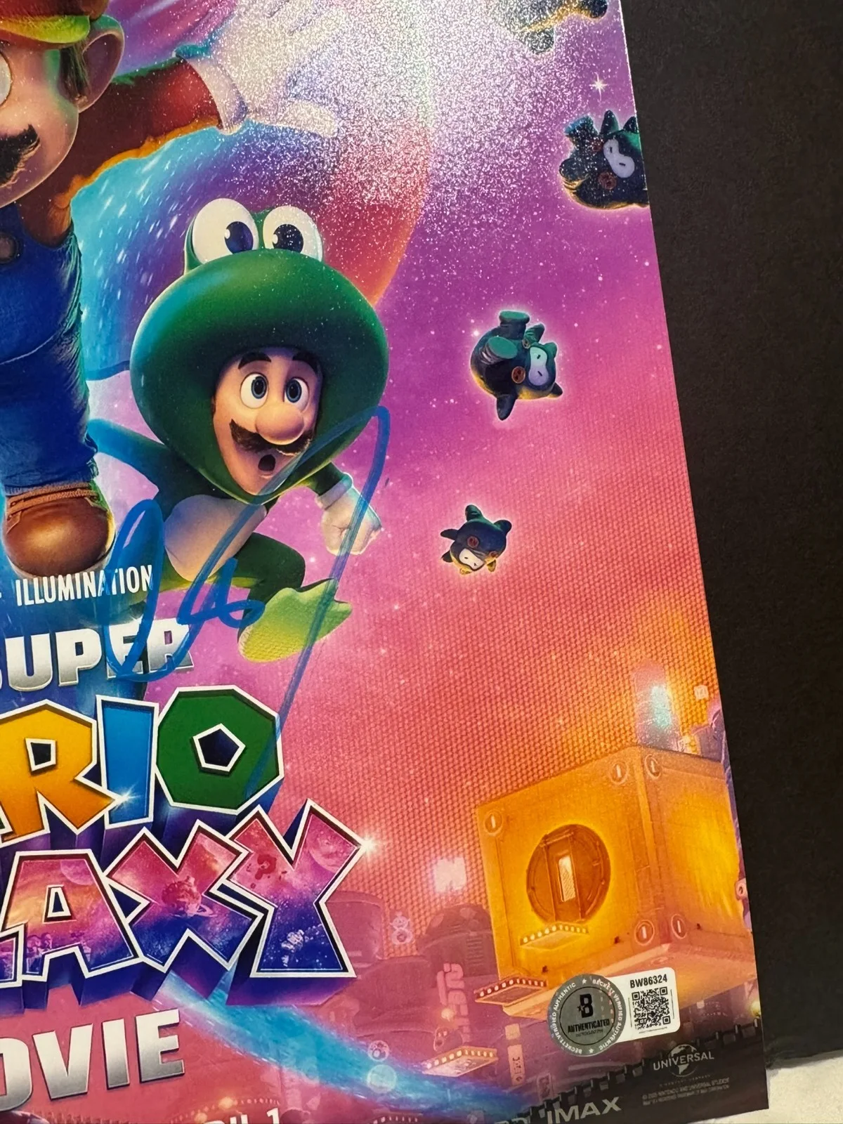 CHARLIE DAY KEEGAN-MICHAEL KEY SIGNED 11X17 MARIO BROS GALAXY PHOTO AUTO BAS COA, image 3
