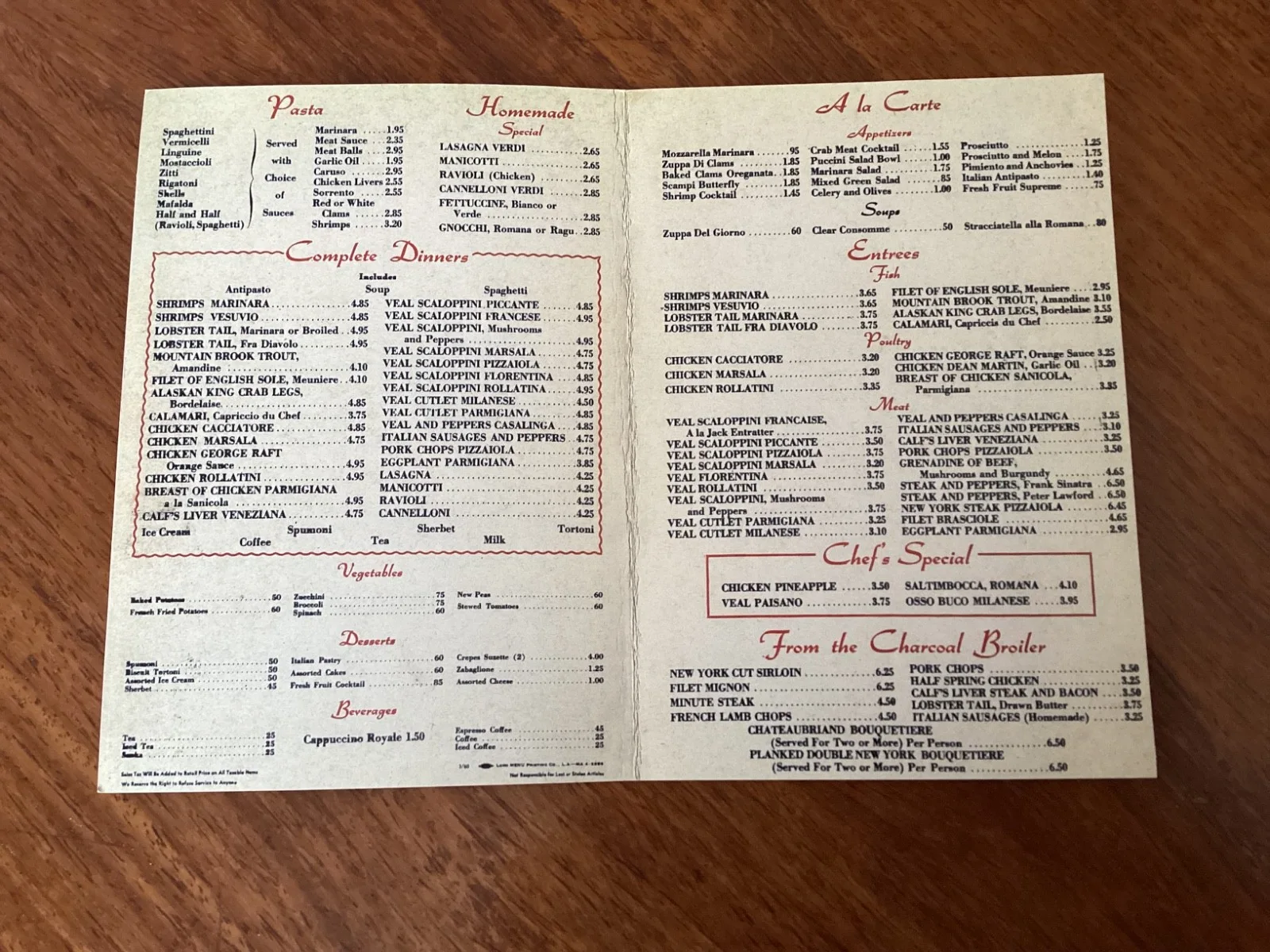 FRANK SINATRA PUCCINI RESTAURANT POSTCARD MENU PETER LAWFORD, image 4