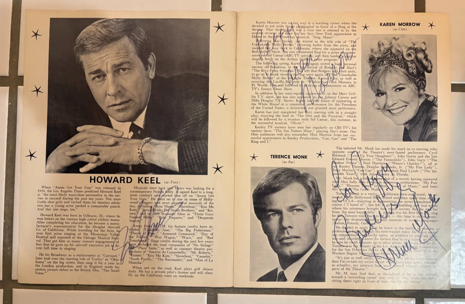 Howard Keel — * 1971 THE MOST HAPPY FELLA Program SIGNED Howard Keel Karen Morrow Terence Monk, изображение 2