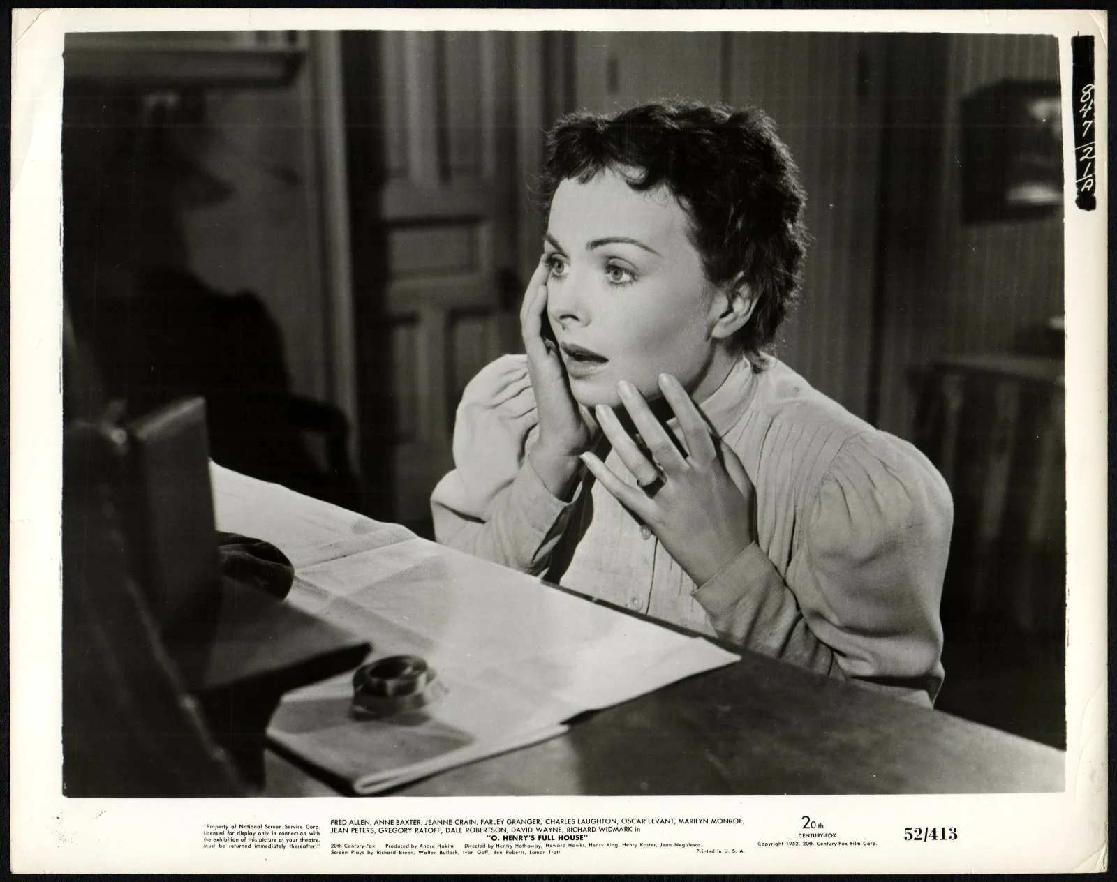 FULL HOUSE 1952 Henry King Jeanne Crain, Farley Granger 3 10x8 STILLS, изображение 3