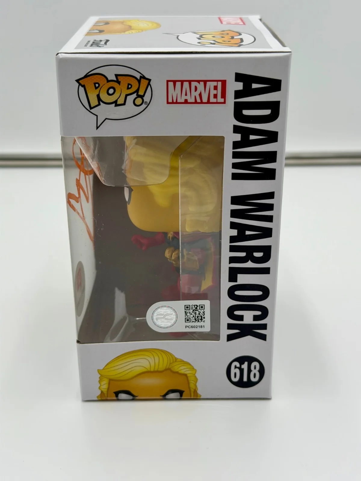 Will Poulter — Will Poulter Signed Adam Warlock Funko Pop Marvel GOTG #618 PC COA w/protector, image 3