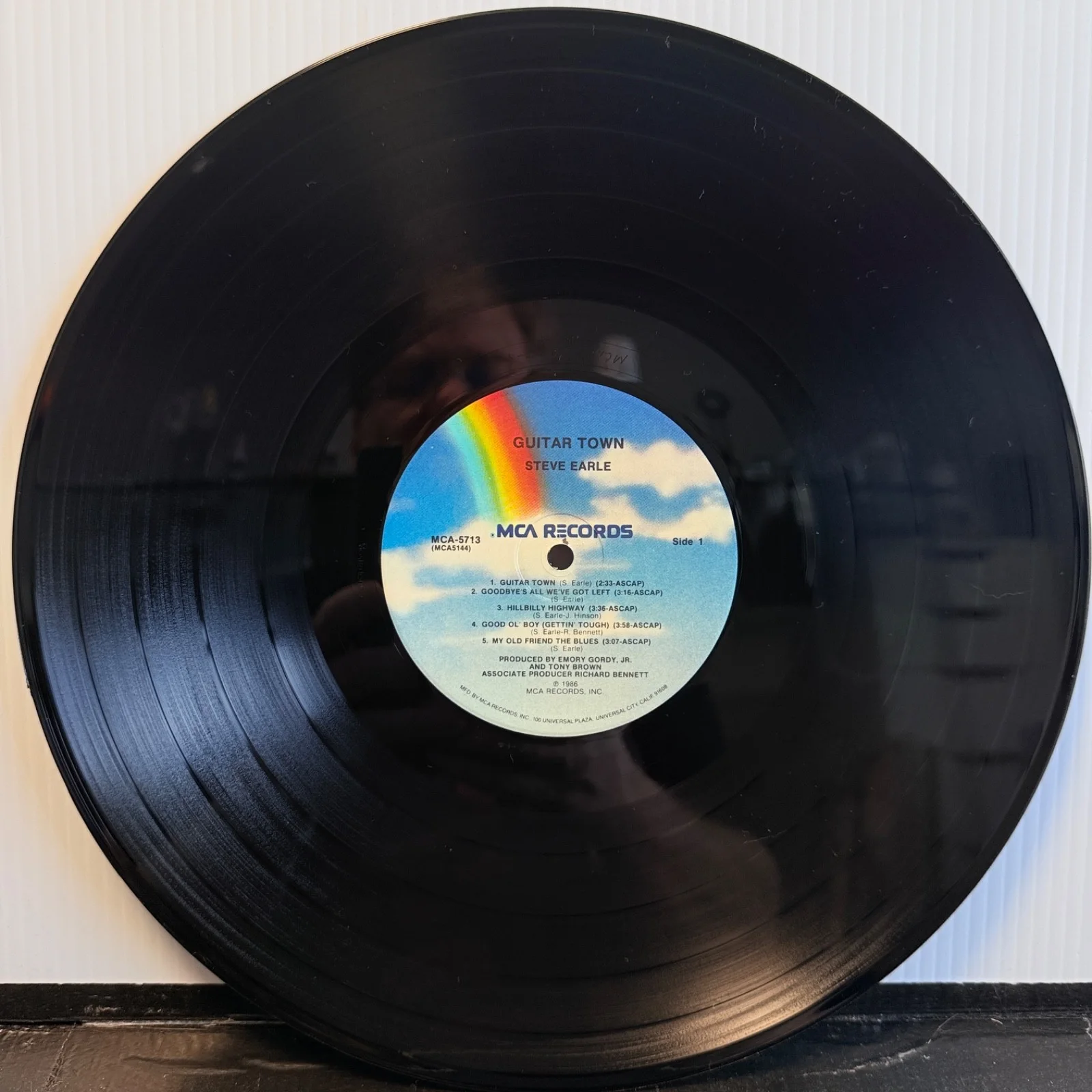 AUTOGRAPHED | Steve Earle "Guitar Town" GOLD STAMPED PROMO | VINYL LP MCA-5713, изображение 5