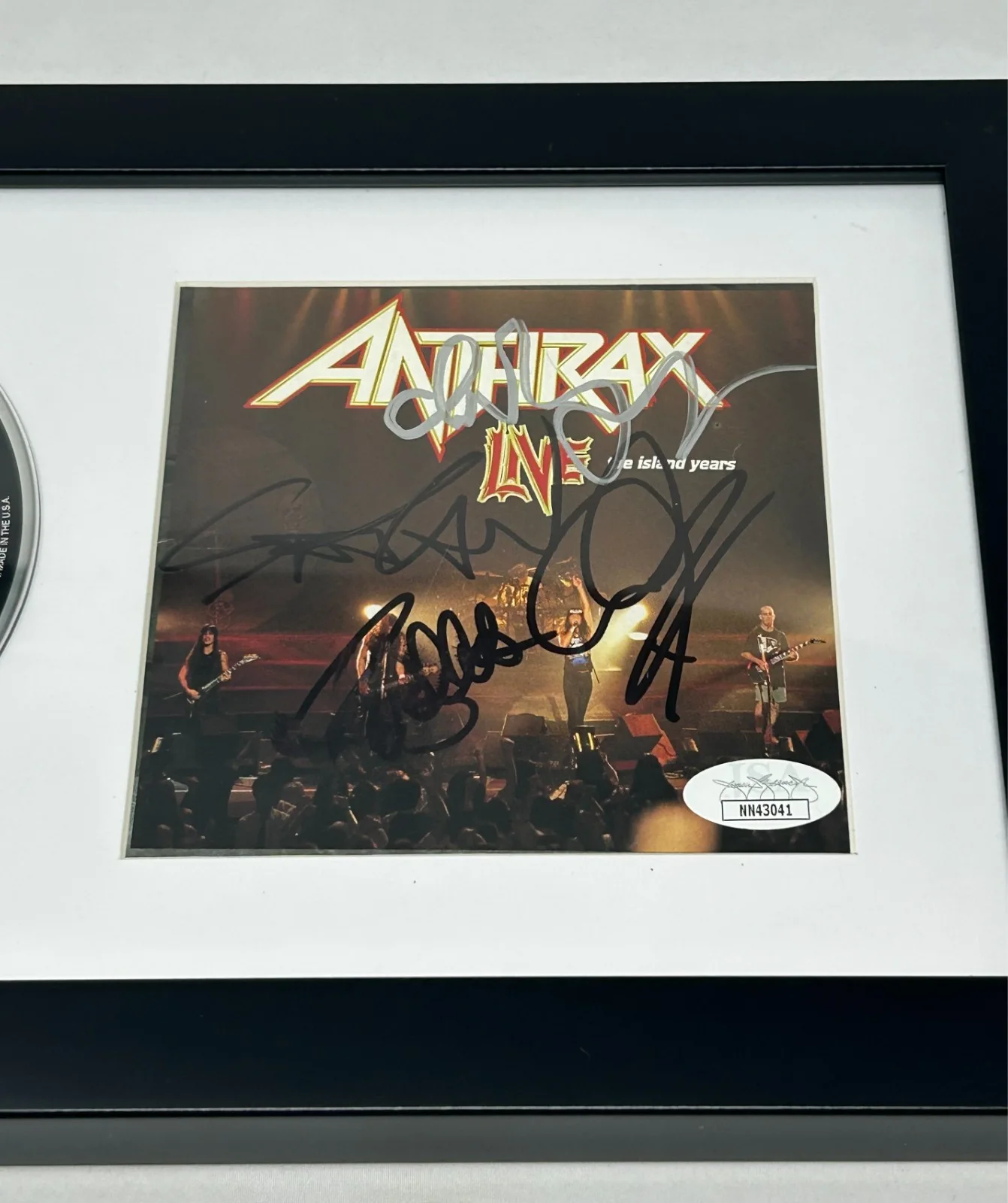 Anthrax signed Live The Island Years Framed CD Cover JSA COA, image 2