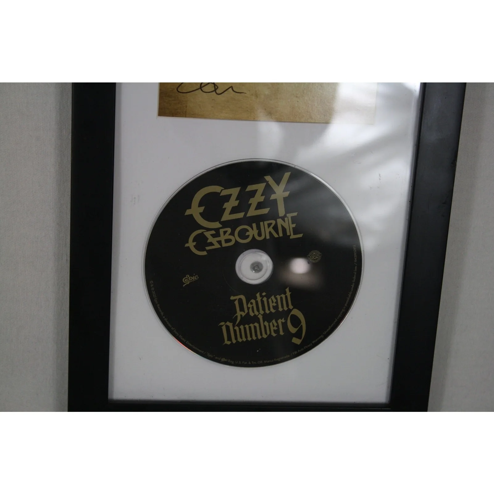 Ozzy Osbourne Autographed CD Patient Number Nine Framed Auto Authentic, image 3