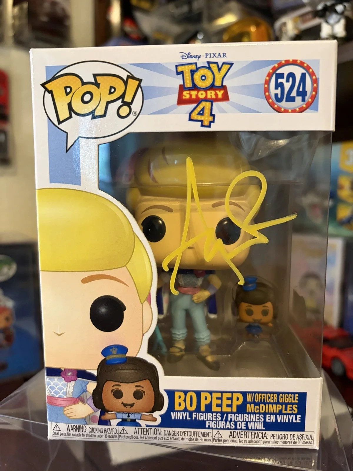 Annie Potts — Funko Pop! #524 Toy Story 4, Bo Peep, Signed by Annie Potts, Beckett COA