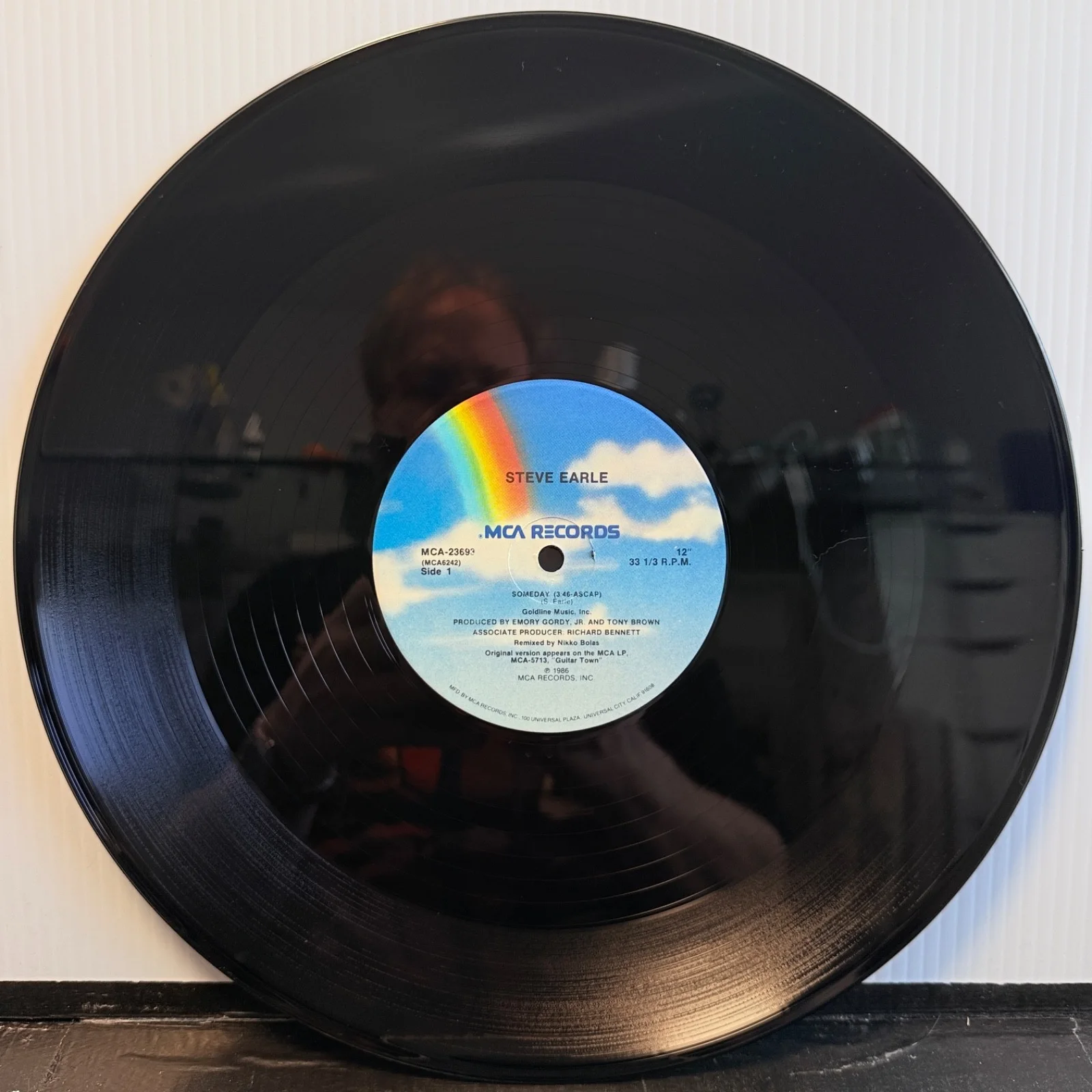 AUTOGRAPHED | Steve Earle GOLD STAMPED PROMO | VINYL 12" w/pic sleeve MCA-5713, изображение 5