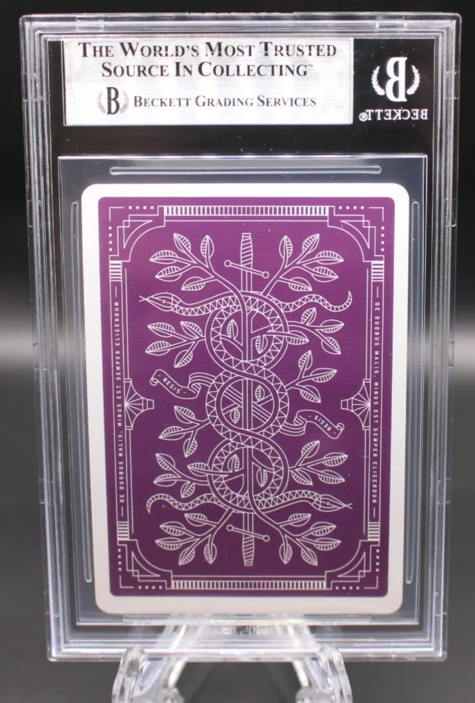 JESSE EISENBERG SIGNED NOW YOU SEE ME PLAYING CARD BECKETT SLABBED BGS BAS, image 3