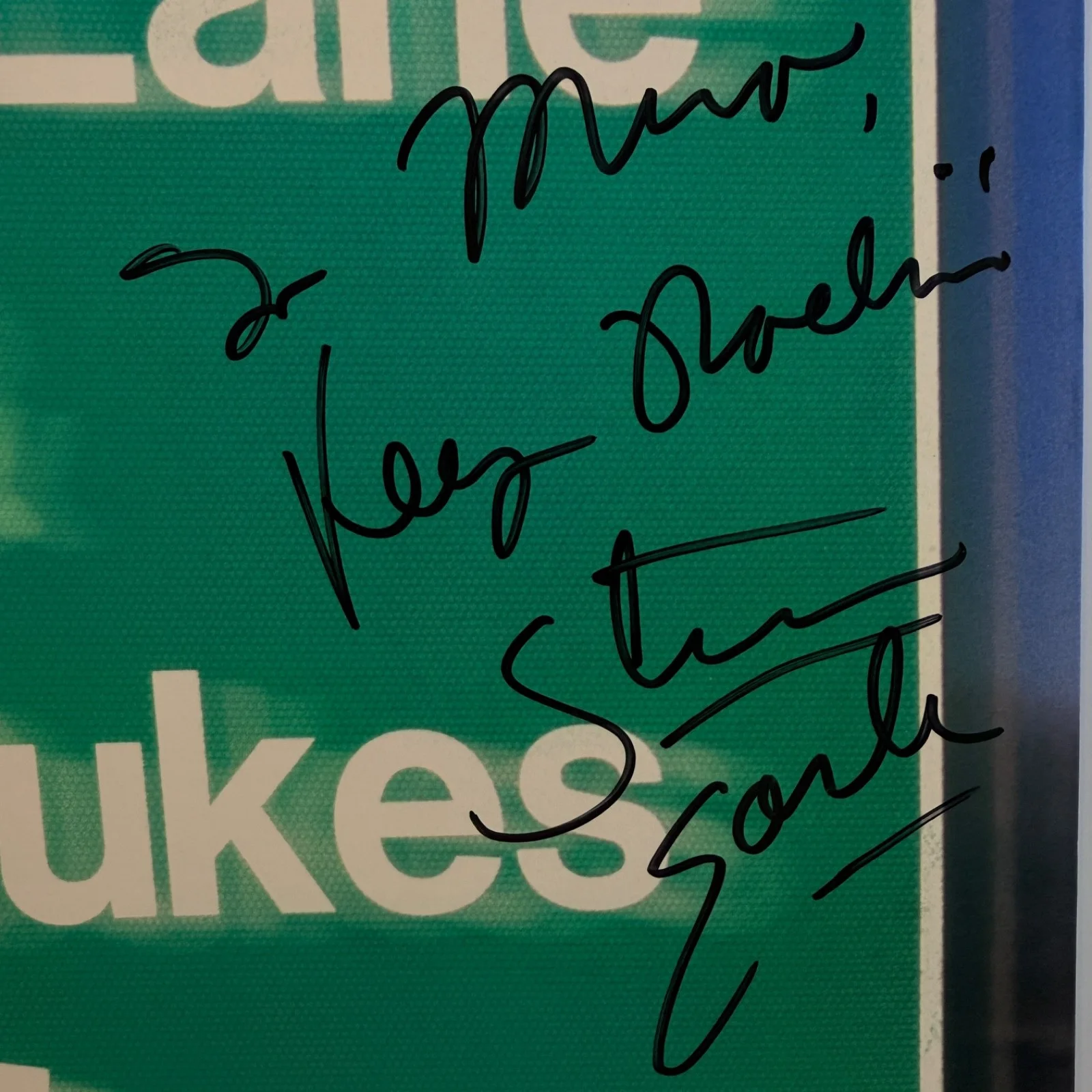 AUTOGRAPHED | Steve Earle & The Dukes "Exit 0" | VINYL LP MCA-5998 w/PROMO STAMP, изображение 2