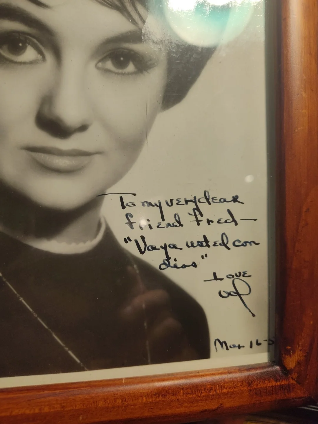 Val Cassey — Val Cassey Autographed 8x10 Glossy Black And White Framed No COA 50s Actress, image 2