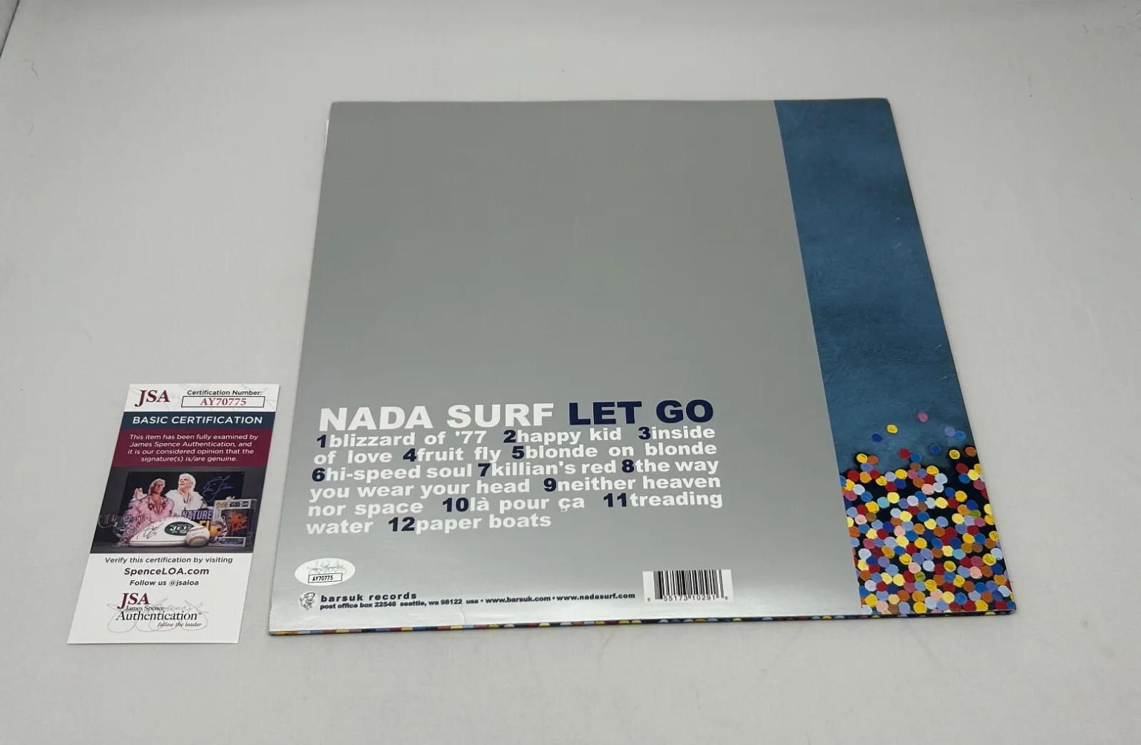 Matthew Caws signed Nada Surf Let Go Album JSA COA, image 2