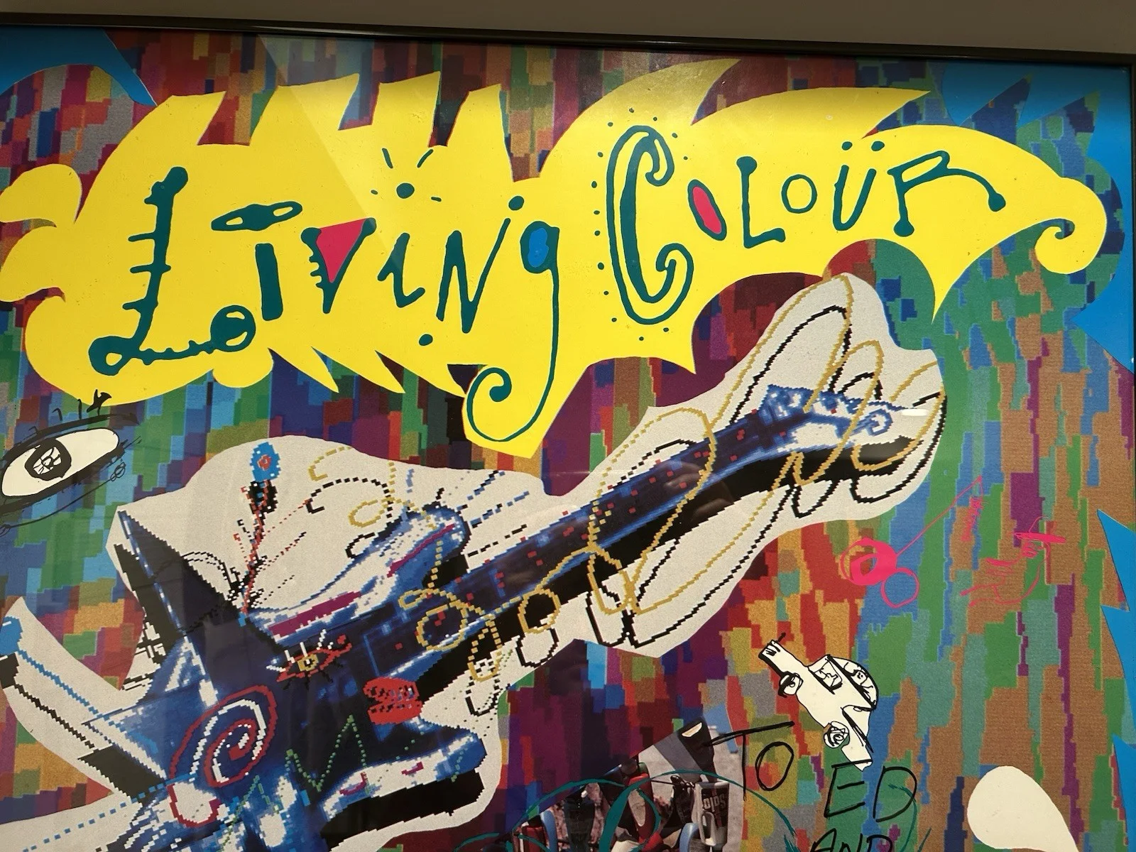 Vintage Living Colour Autographed Promotional Band Poster, изображение 2