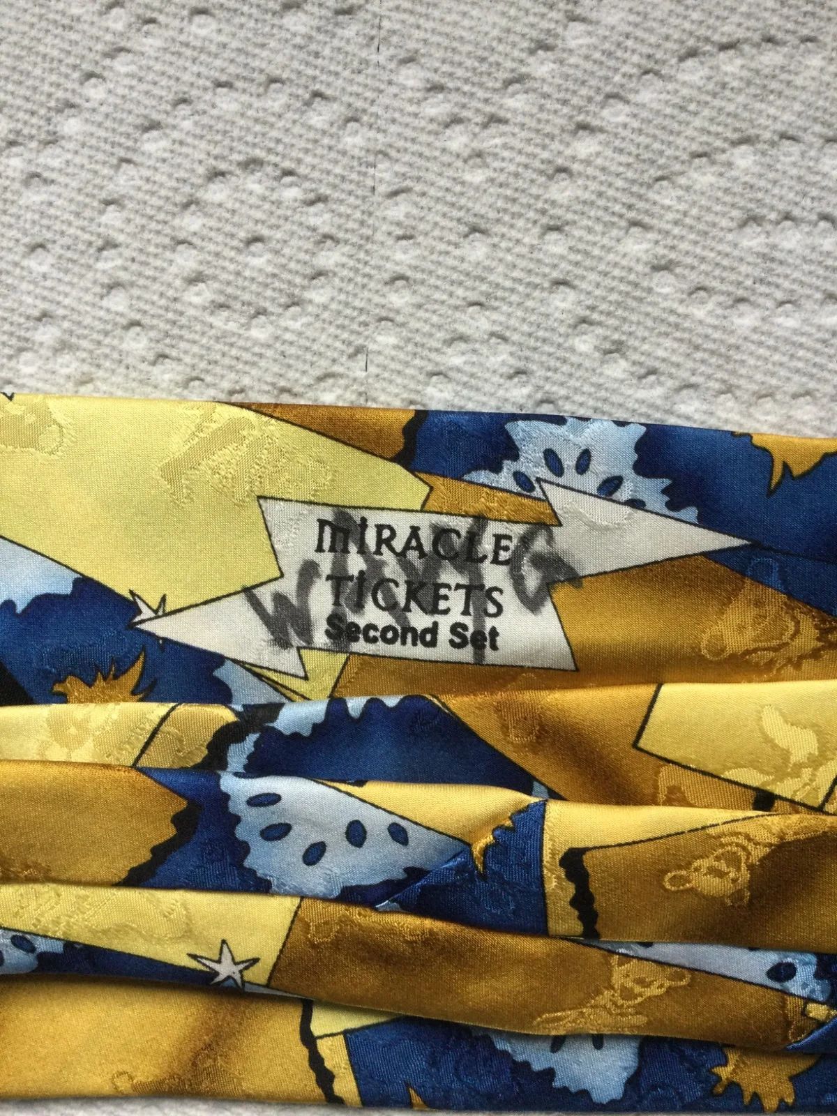 GRATEFUL DEAD MIRACLE TICKETS TIE SIGNED BY WAVY G NEW, image 3