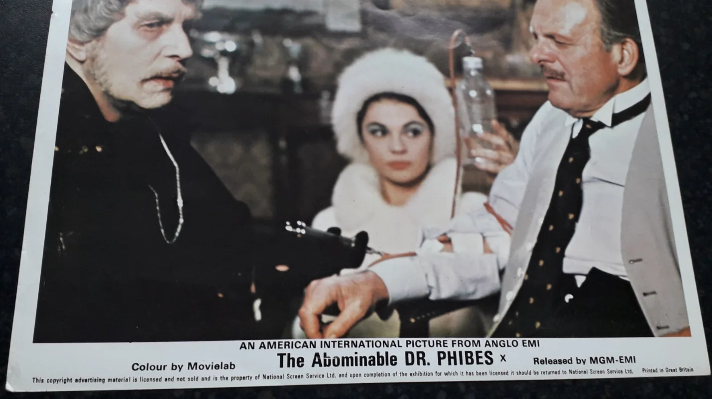 The Abominable Dr. Phibes 1971 ORIGINAL UK Lobby Card Good Condition, image 4