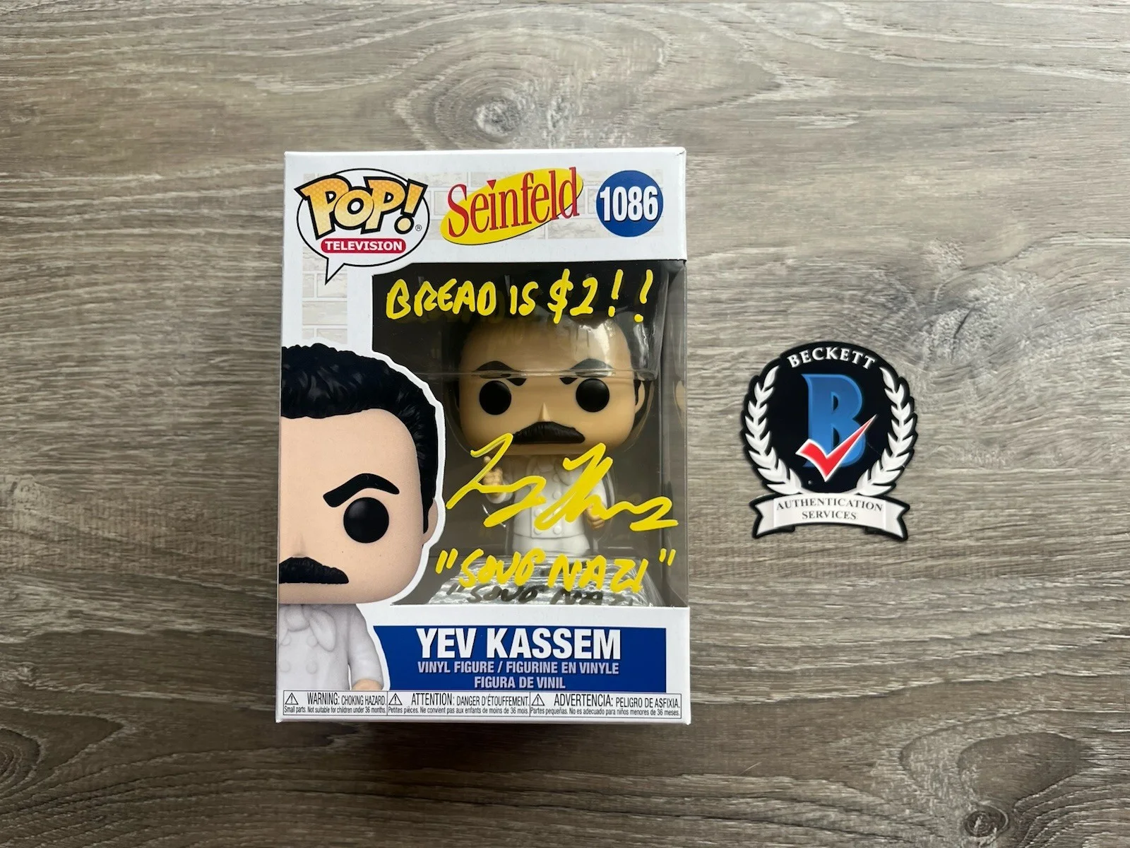 Larry Thomas — Larry Thomas Signed Yev Kassem Funko Pop Soup Nazi Beckett COA Seinfeld