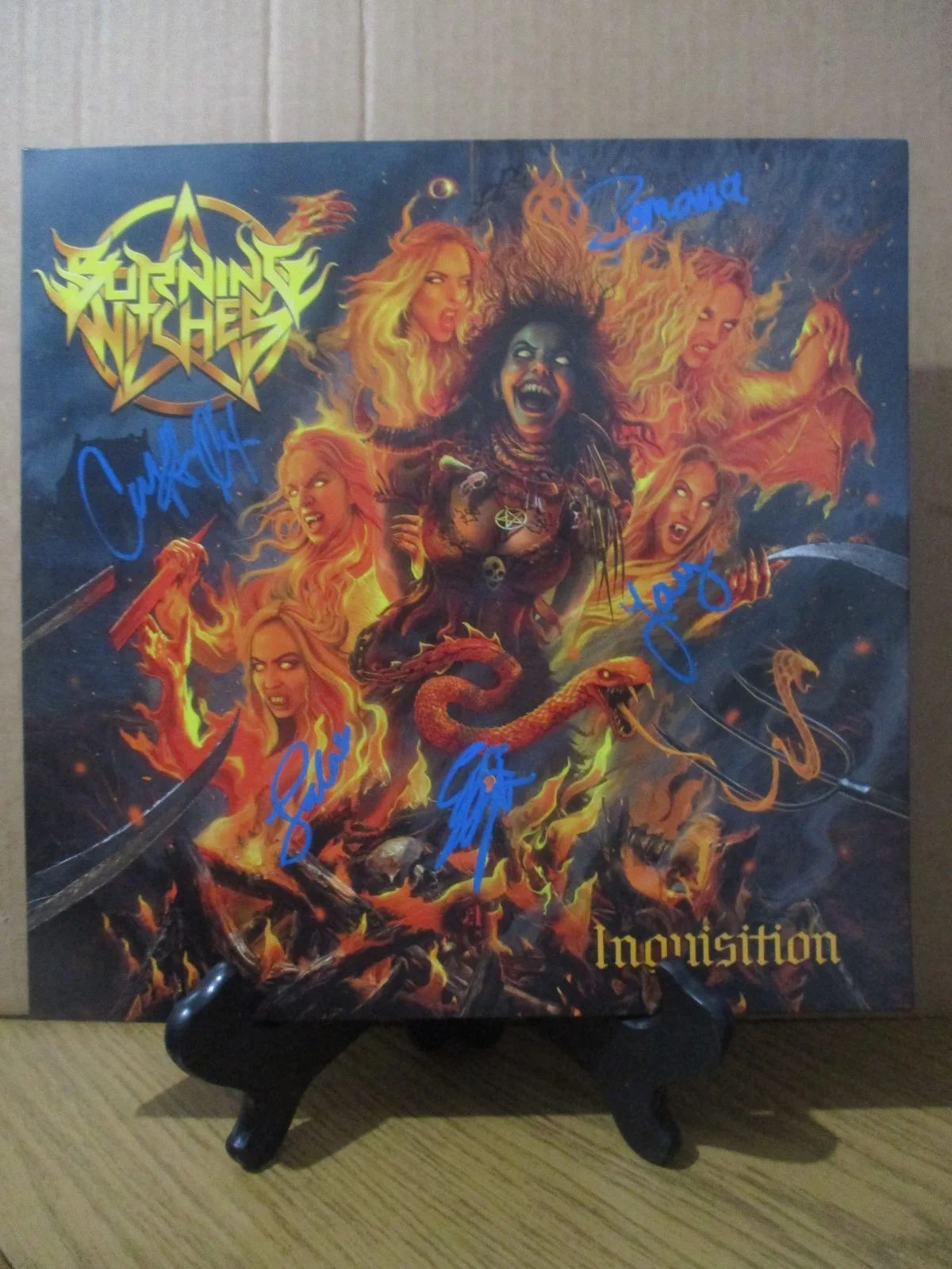 BURNING WITCHES AUTHENTIC AUTOGRAPHED/SIGNED INQUISITION VINYL RECORD ALBUM, image 2