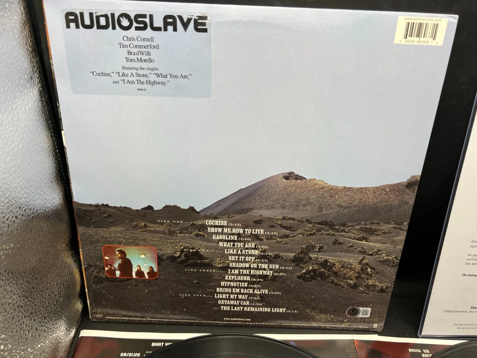 2002 Audioslave 4x Band Signed Self-Titled Debut Vinyl Album 2LP Beckett LOA, изображение 5