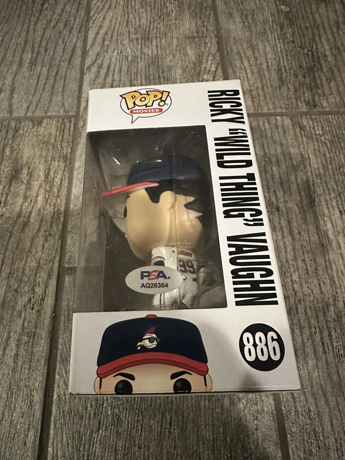 CHARLIE SHEEN SIGNED RICKY VAUGHN FUNKO POP PSA COA AUTOGRAPHED WILD THING, image 2