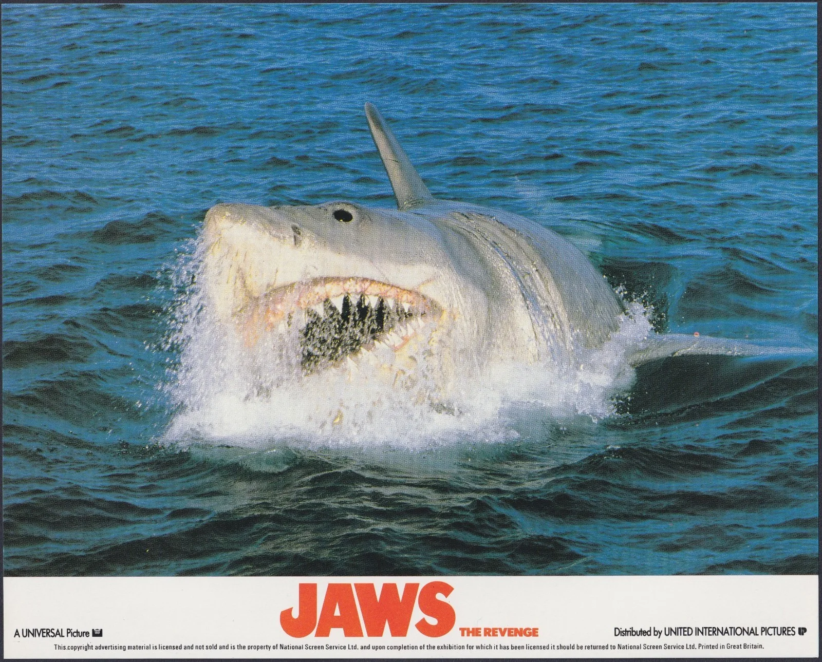 Jaws: The Revenge 8x Original UK FOH Lobby Cards Michael Caine 1987, изображение 2